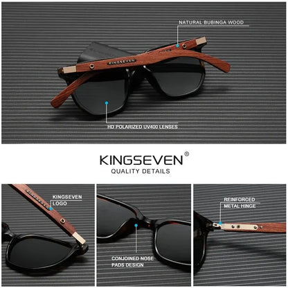 Gafas De Sol Polarizadas UV400 Montura De Madera
