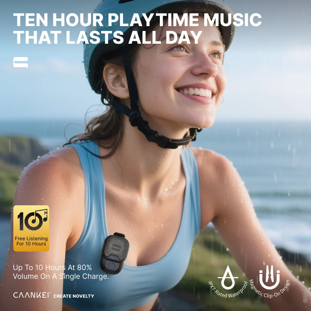 Altavoz Bluetooth Clip Wearable Resistente Al Agua IPX7