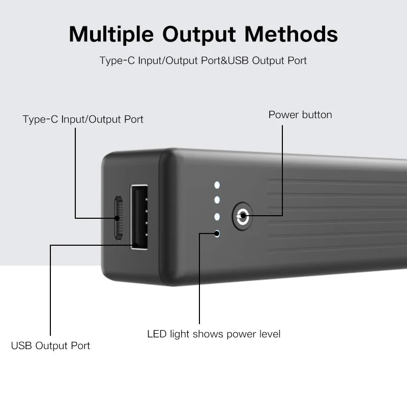 Power Bank Mini 5000Mah Con Cable Integrado - Carga Rápida Portátil