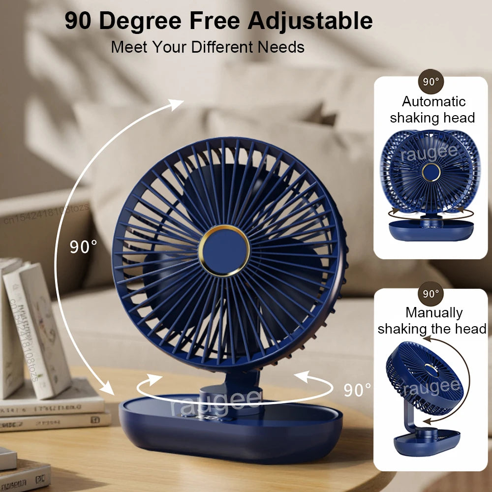 Mini Ventilador De Escritorio USB Con Pantalla Digital